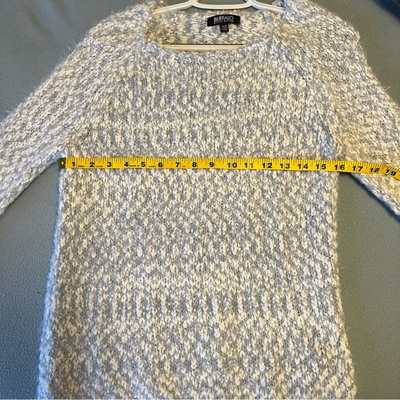 Buffalo David Bitton blue/white ultra fluffy eyelash sweater - Picture 5 of 12